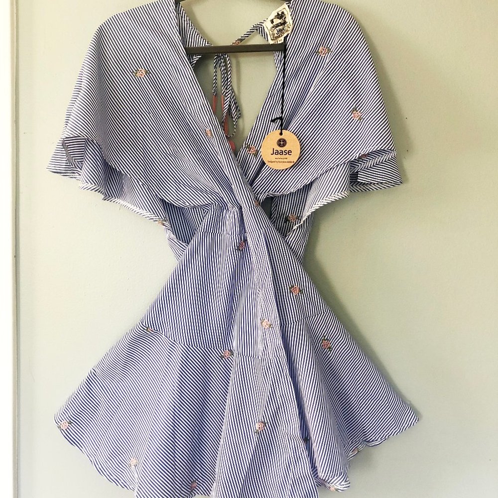 Jaase Bohemian Striped Mini Dress